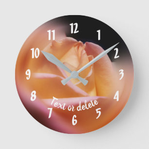 Horloge Ronde Roseraie jaune personnalisée
