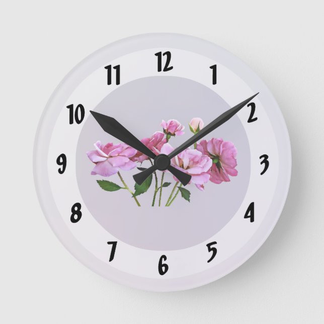 Horloge Ronde Roses minuscules roses (Recto)
