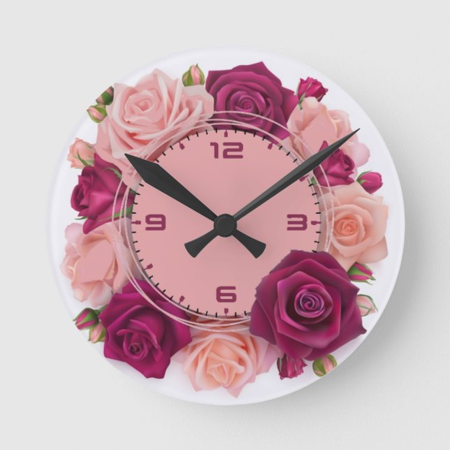 Horloge Ronde Roses pour vous (Recto)