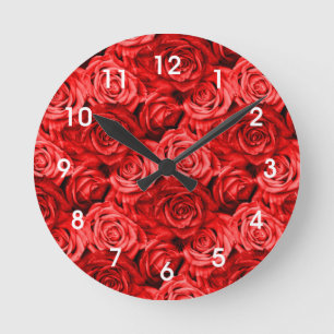 Horloge Ronde Roses rouges