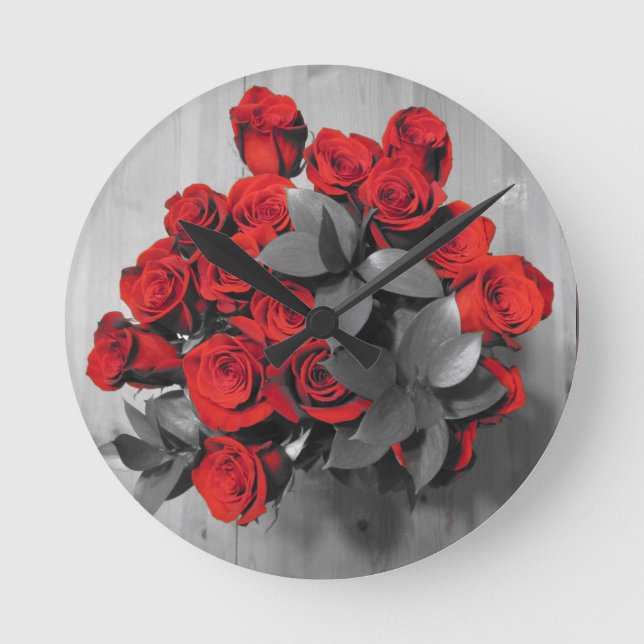 Horloge Ronde roses rouges (Recto)