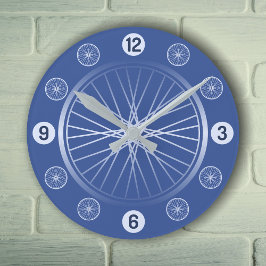 Horloge Ronde Roues à vélo bleu