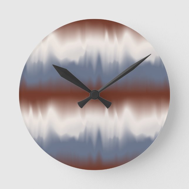 Horloge Ronde Rouge, Blanc et Bleu Design moderne (Recto)