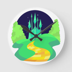 Horloge Ronde route en brique jaune