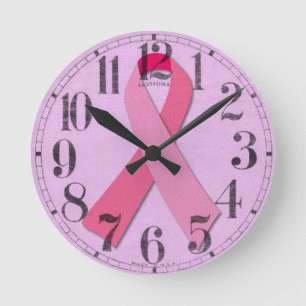 Horloge Ronde Ruban rose