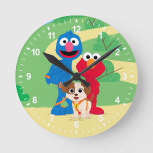 Horloge Ronde Rue Sésame   Tango Avec Grover & Elmo