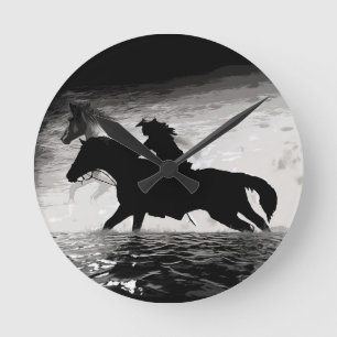 Horloge Ronde Running with Spirits - Horses  Round Clock