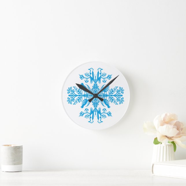 Horloge Ronde Rustic blue nature Blue Birds Vintage. (Maison)
