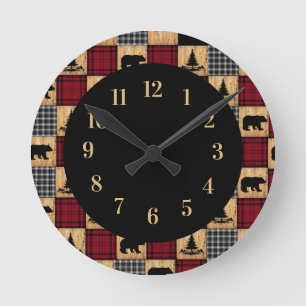 Horloge Ronde Rustic Buffalo