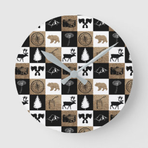 Horloge Ronde Rustic Camping Outdoors Adventure