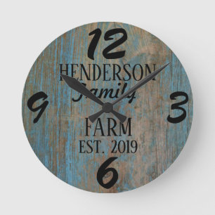 Horloge Ronde Rustic Farmhouse