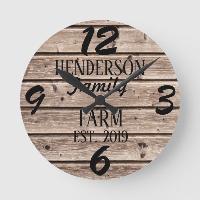 Horloge Ronde Rustic Farmhouse (Recto)