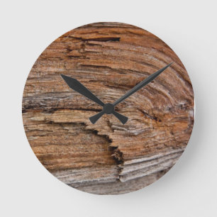 Horloge Ronde Rustic wood