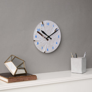 Horloge Ronde Sable Dollar Beach Côté Blanc Grey tendance Cadeau