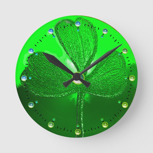 Horloge Ronde SAINT PATRICK's CELTIC HEART, GREEN SHAMROCK (Recto)