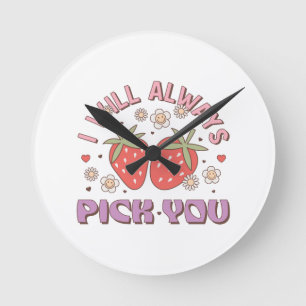 Horloge Ronde Saint-Valentin Je te choisirai toujours