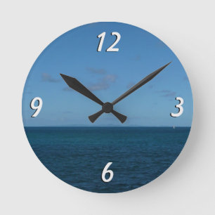 Horloge Ronde Sainte-Lucie Horizon Océan Bleu