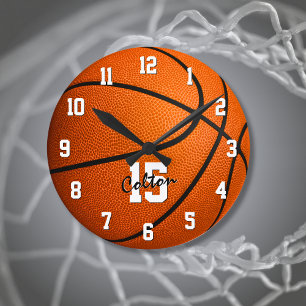 Horloge Ronde Salle de basket-ball sur mesure décorée 24h/24