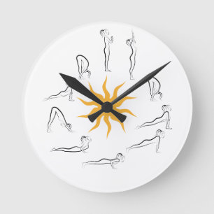 Horloge Ronde salutation du soleil de yoga