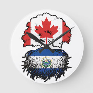 Horloge Ronde Salvador Salvadorien Canadian Canada Arbre Racines