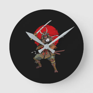 Horloge Ronde Samouraï Demon Oni