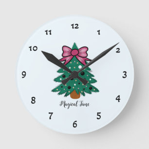 Horloge Ronde Sapin de Noël