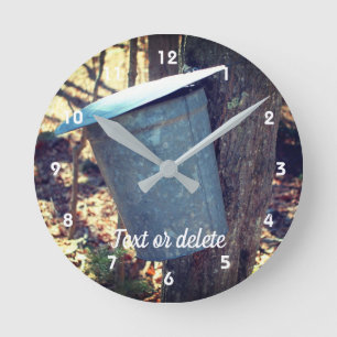 Horloge Ronde Sceau de sirop d'érable sur arbre personnalisé