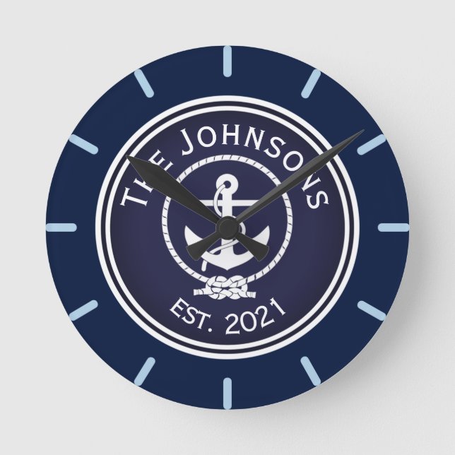 Horloge Ronde Sceau nautique Ancre (Recto)