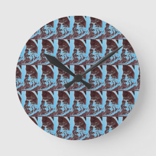 Horloge Ronde Sci-Fi "Paysage lunaire" l'homme dans la lune