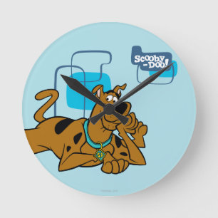 Horloge Ronde Scooby-Doo Carré Rétro Couché