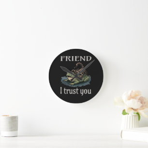 Horloge Ronde Scorpion et Grenouille - Ami, Je Vous Fais Confian