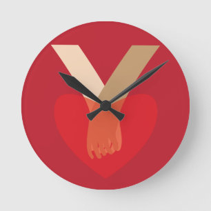 Horloge Ronde Se tenir la main