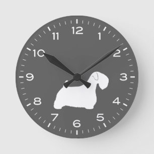 Horloge Ronde Sealyham Terrier race Chien Silhouette