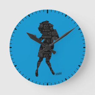 Horloge Ronde Seinfeld Elaine Danse Silhouette