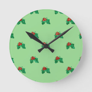 Horloge Ronde Séquence noël Holly
