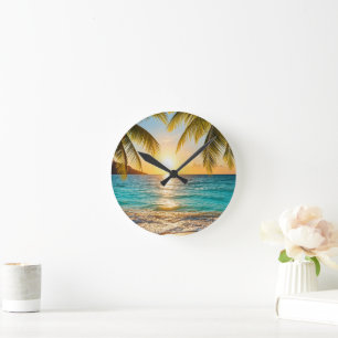 Horloge Ronde Sérénité de l'Île au Fil du Temps