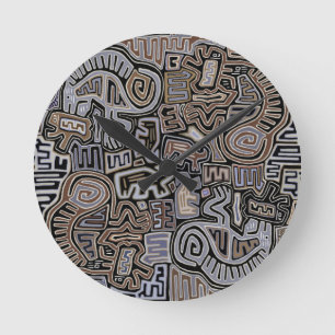 Horloge Ronde Shaman Peyote Serpent spirituels rituels