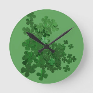 Horloge Ronde Shamrock de la Saint-Patrick