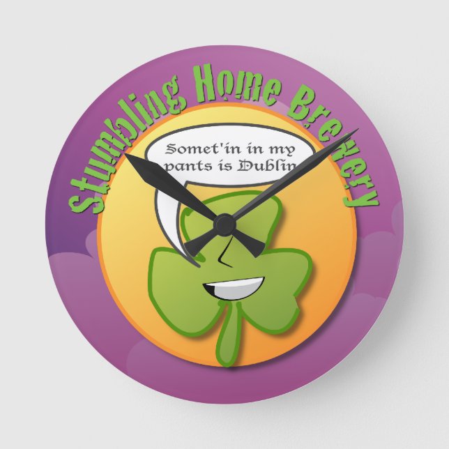 Horloge Ronde Shamrock silencieux (Recto)