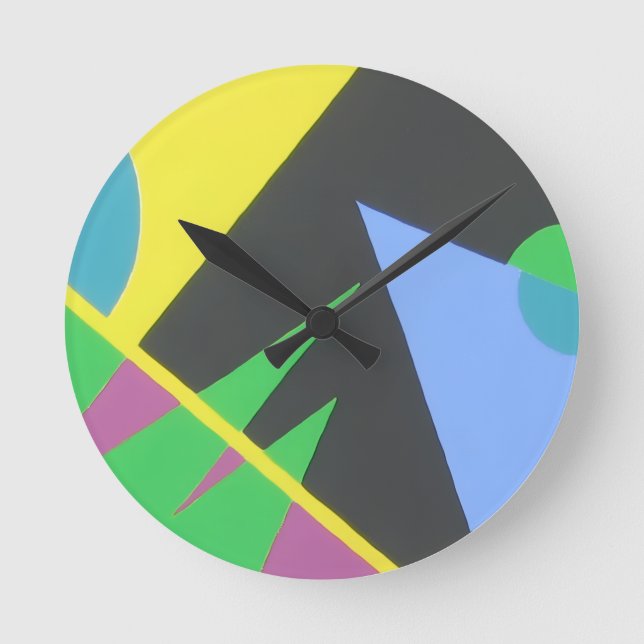 Horloge Ronde Shapes in the Dark Geometric Round Clock (Recto)