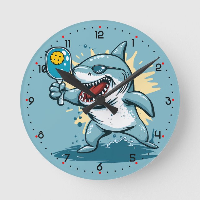 Horloge Ronde Shark Pickleball  (Recto)