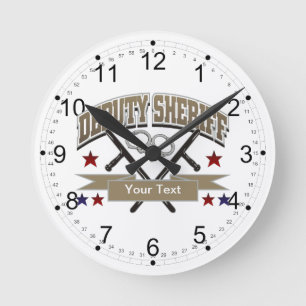 Horloge Ronde Shérif adjoint personnalisé