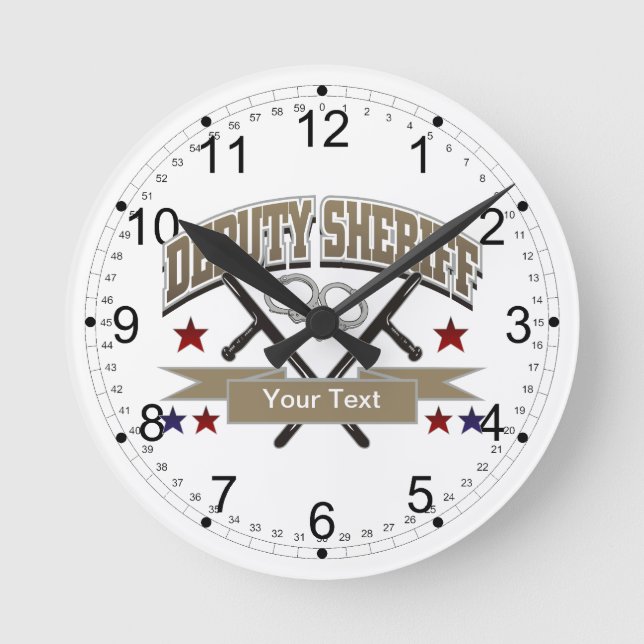 Horloge Ronde Sheriff adjoint personnalisé (Recto)