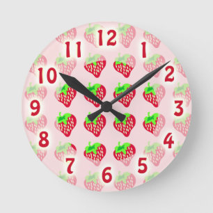 Horloge Ronde Si Mignon Temps Fraise