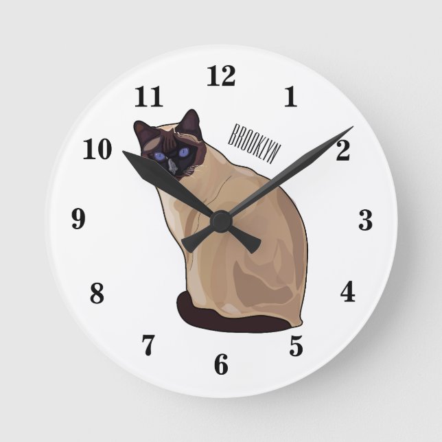 Horloge Ronde Siamese cat cartoon (Recto)