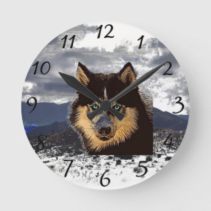 Horloge Ronde Siberian Husky Clock