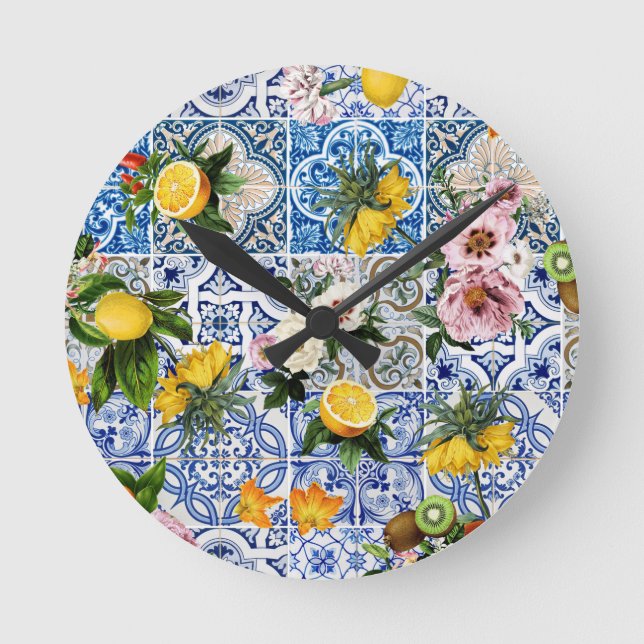 Horloge Ronde Sicilian style with flowers and lemon (Recto)