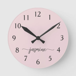 Horloge Ronde Signature de nom en monogramme minimaliste féminin