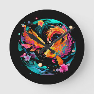 Horloge Ronde Signe astrologique Poissons