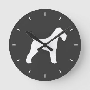 Horloge Ronde Silhouette de Fox-Terrier à poil dur